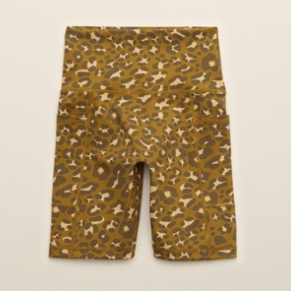 Aerie cheetah bike shorts with pockets